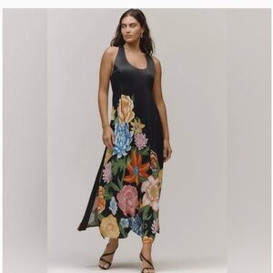 Anthropologie Sleeveless Linen Blend Maxi Dress